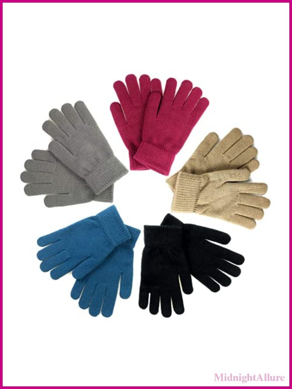 Stretchy Knit Magic Gloves Acrylic Spandex Warm Winter Gloves